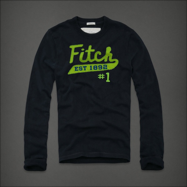 Abercrombie Fitch Hombres De Cuello Redondo Largo Remera AF5828